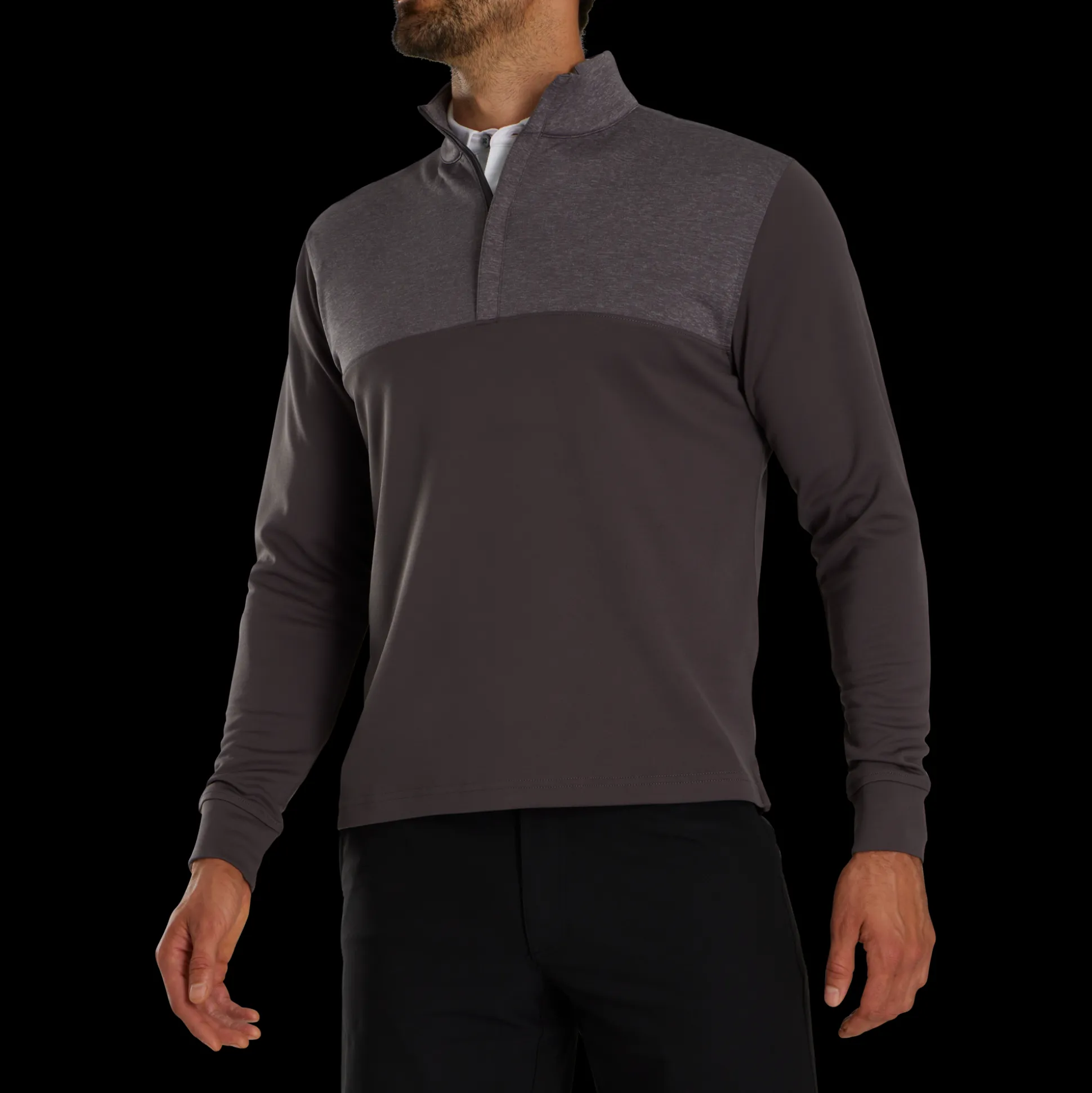 Heather Yoke Half-Zip Mid-Layer