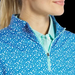 Quarter-Zip Floral Mid-Layer Women